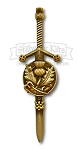 Deluxe Scottish Thistle Sword Kilt Pin - Antique Brass
