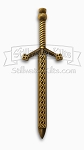 Deluxe Celtic Knot Sword Kilt Pin - Antique Brass